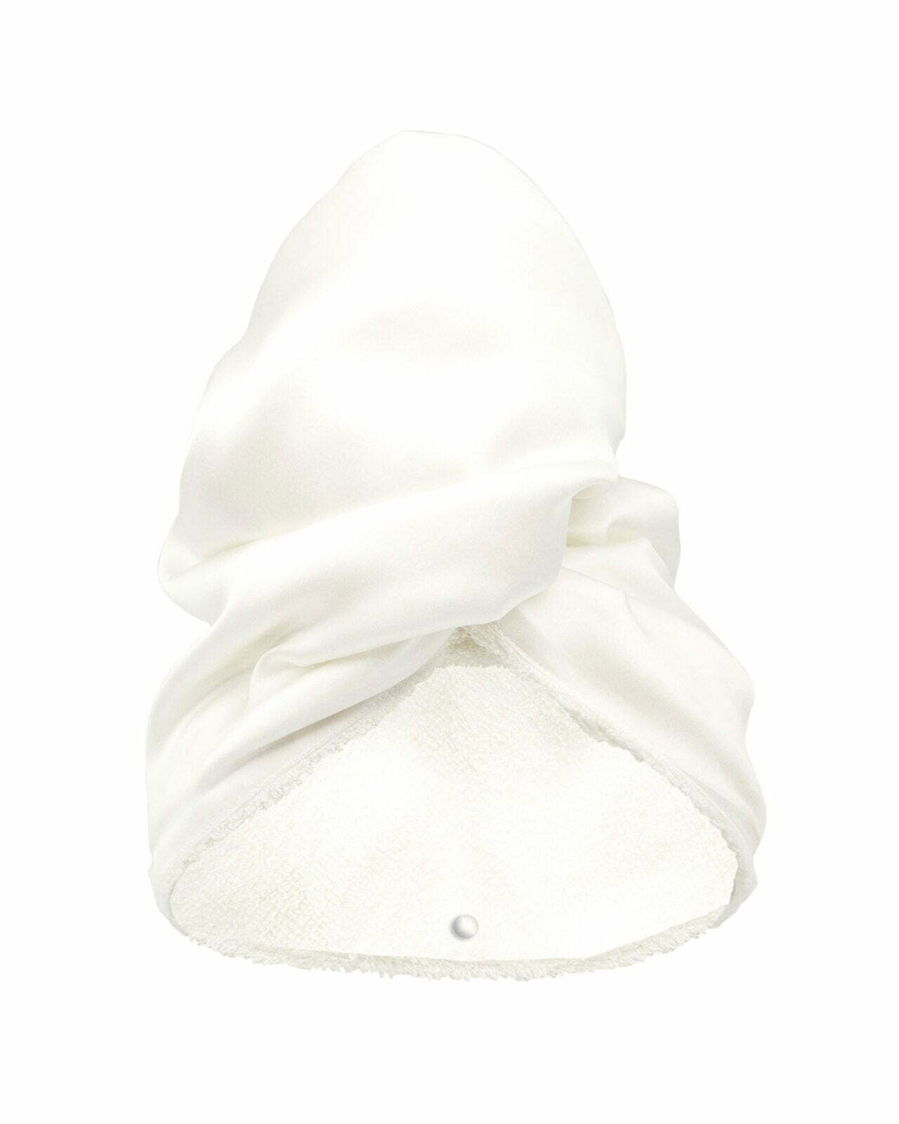 Dwustronny, jedwabny turban – ecru