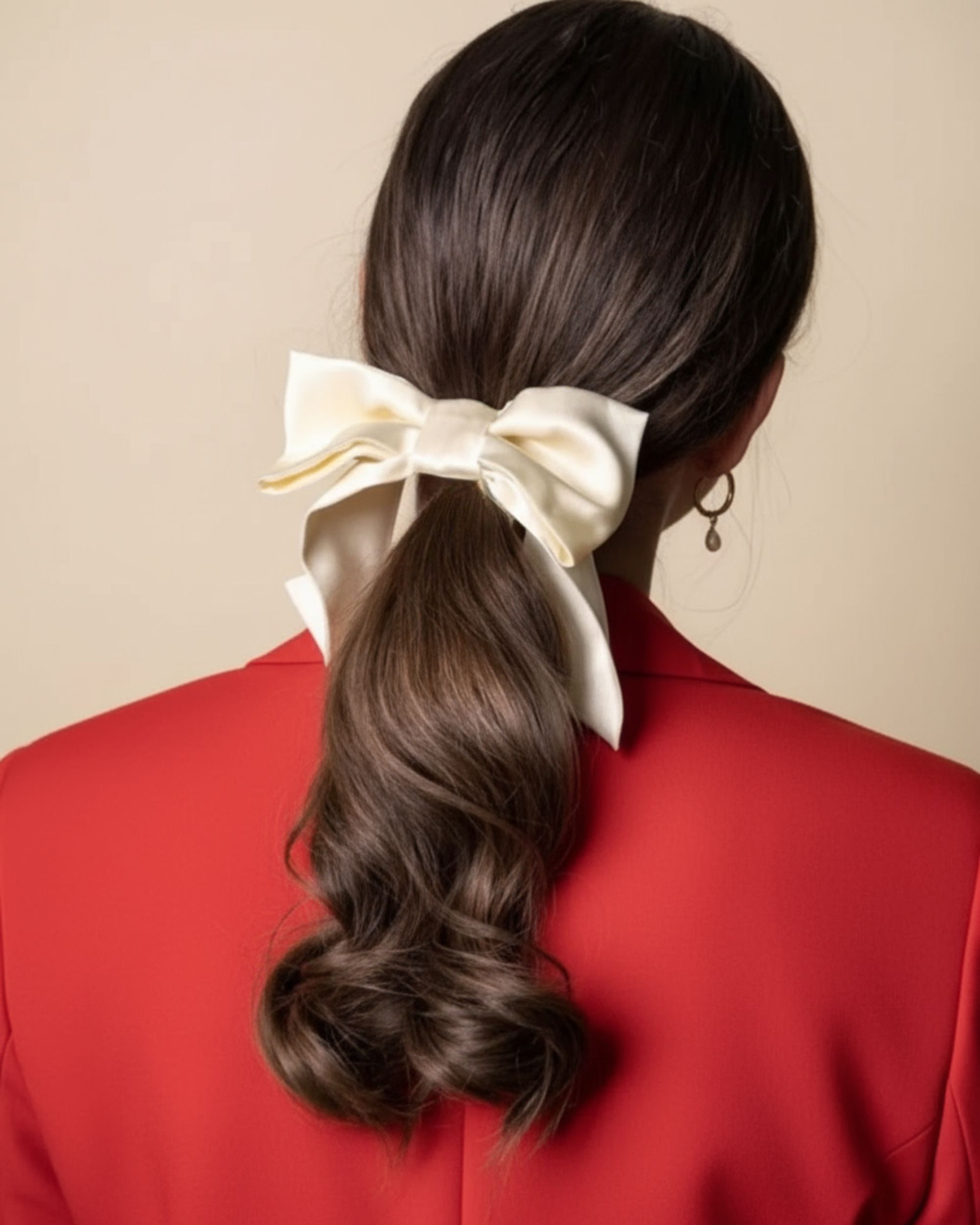 Jedwabna kokarda - cream