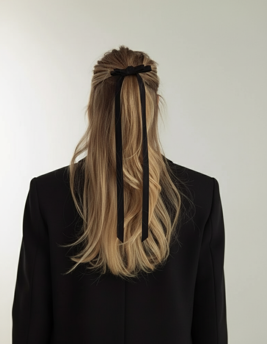 Jedwabna wstążka - czarna