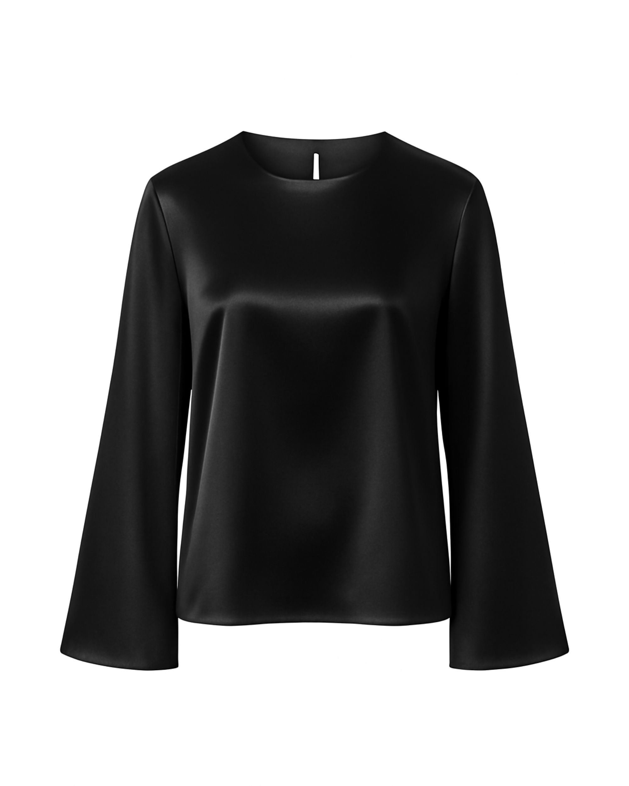 Jedwabny longsleeve Simple - czarny