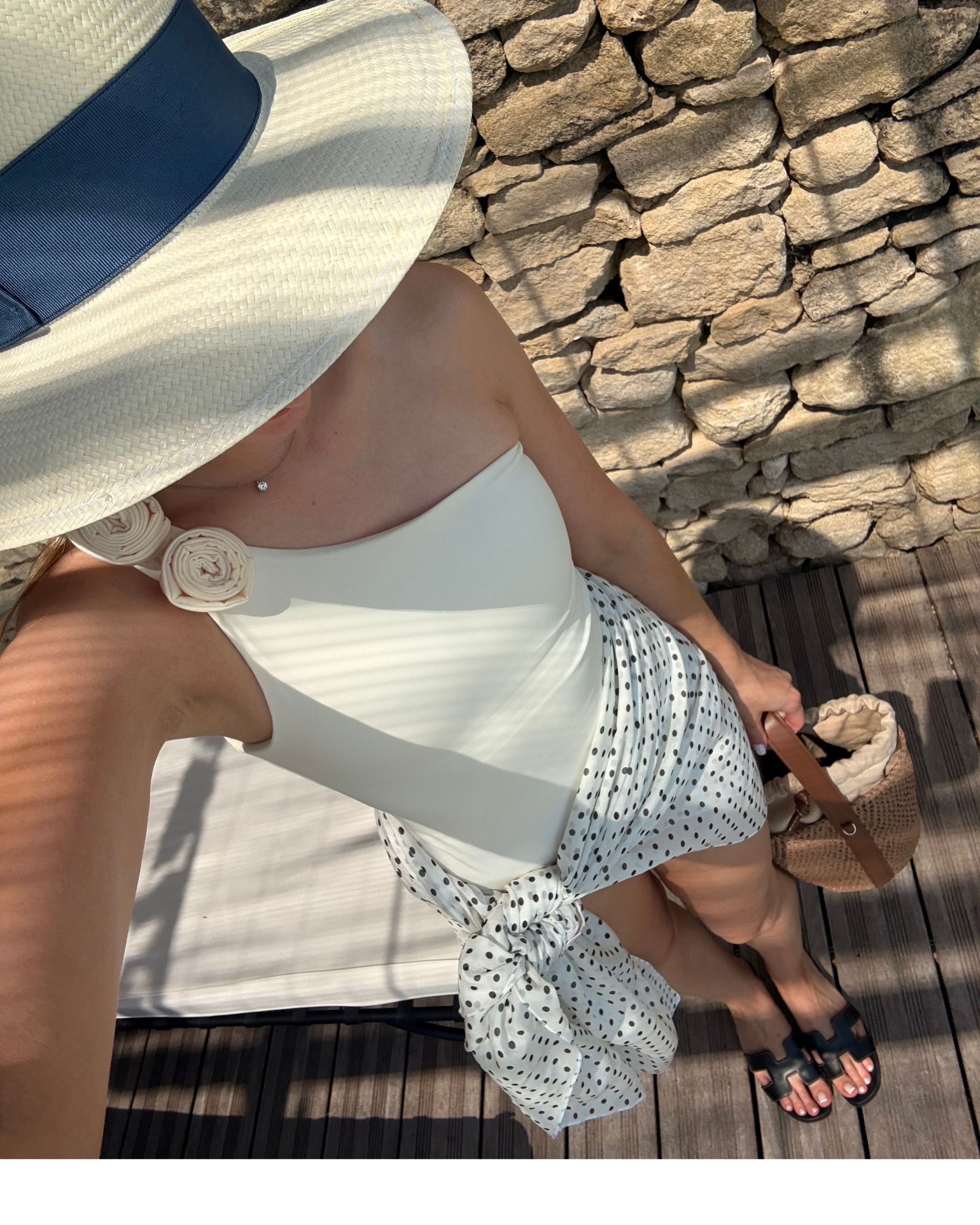 Jedwabny szyfonowy szal - Polka