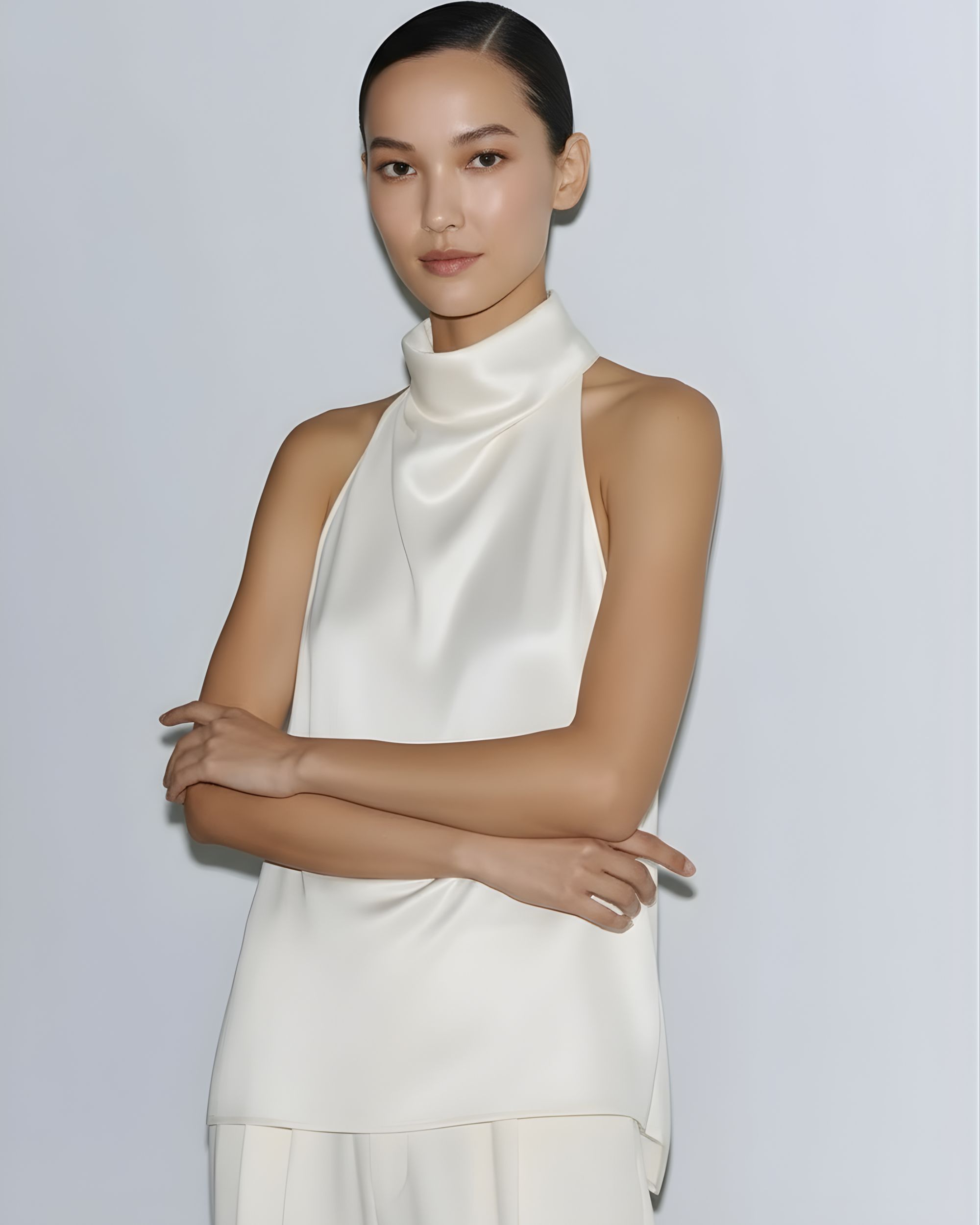 Jedwabna bluzka Sia - ecru