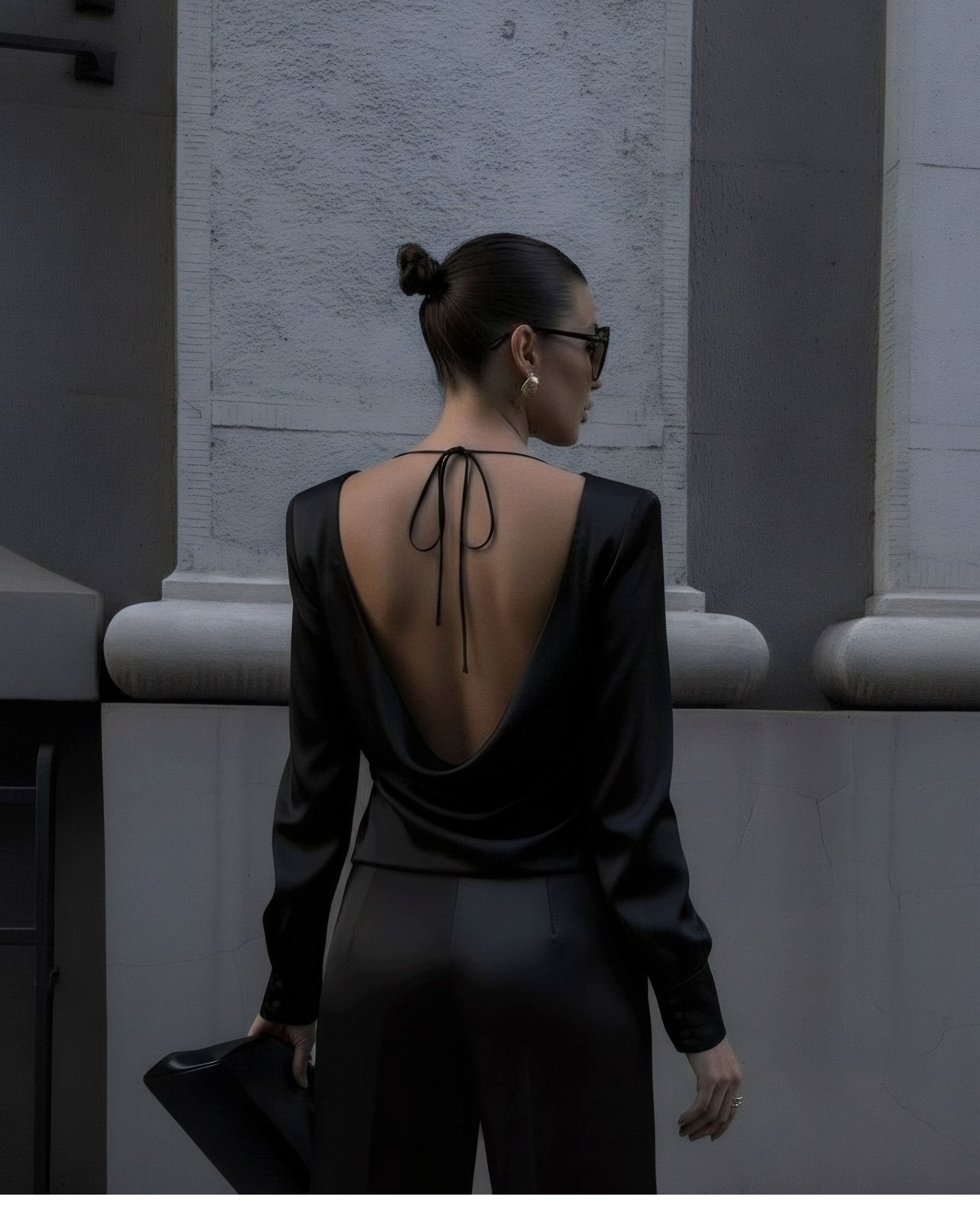 Jedwabny top Emily - czarny