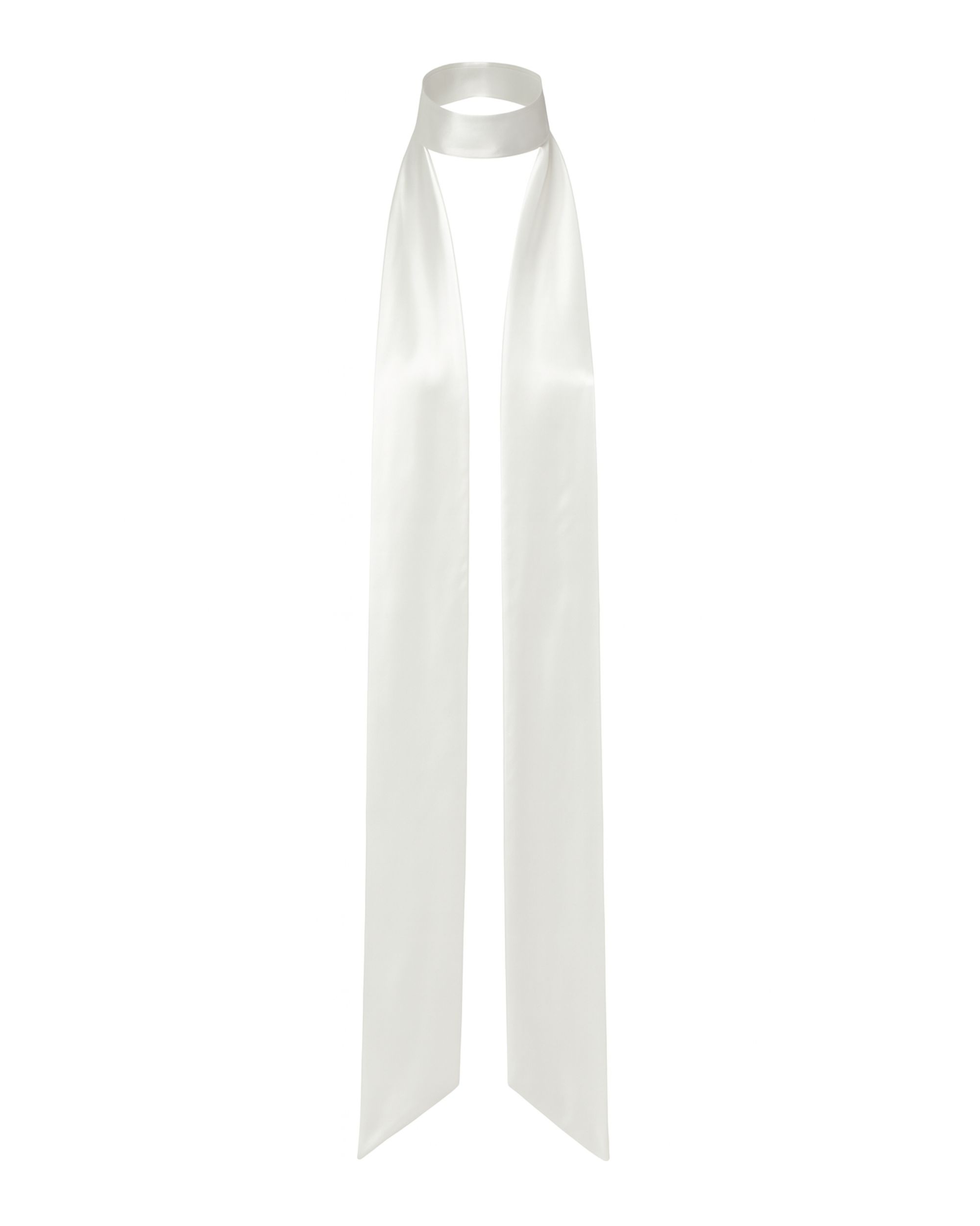 Długa, jedwabna szarfa - ecru