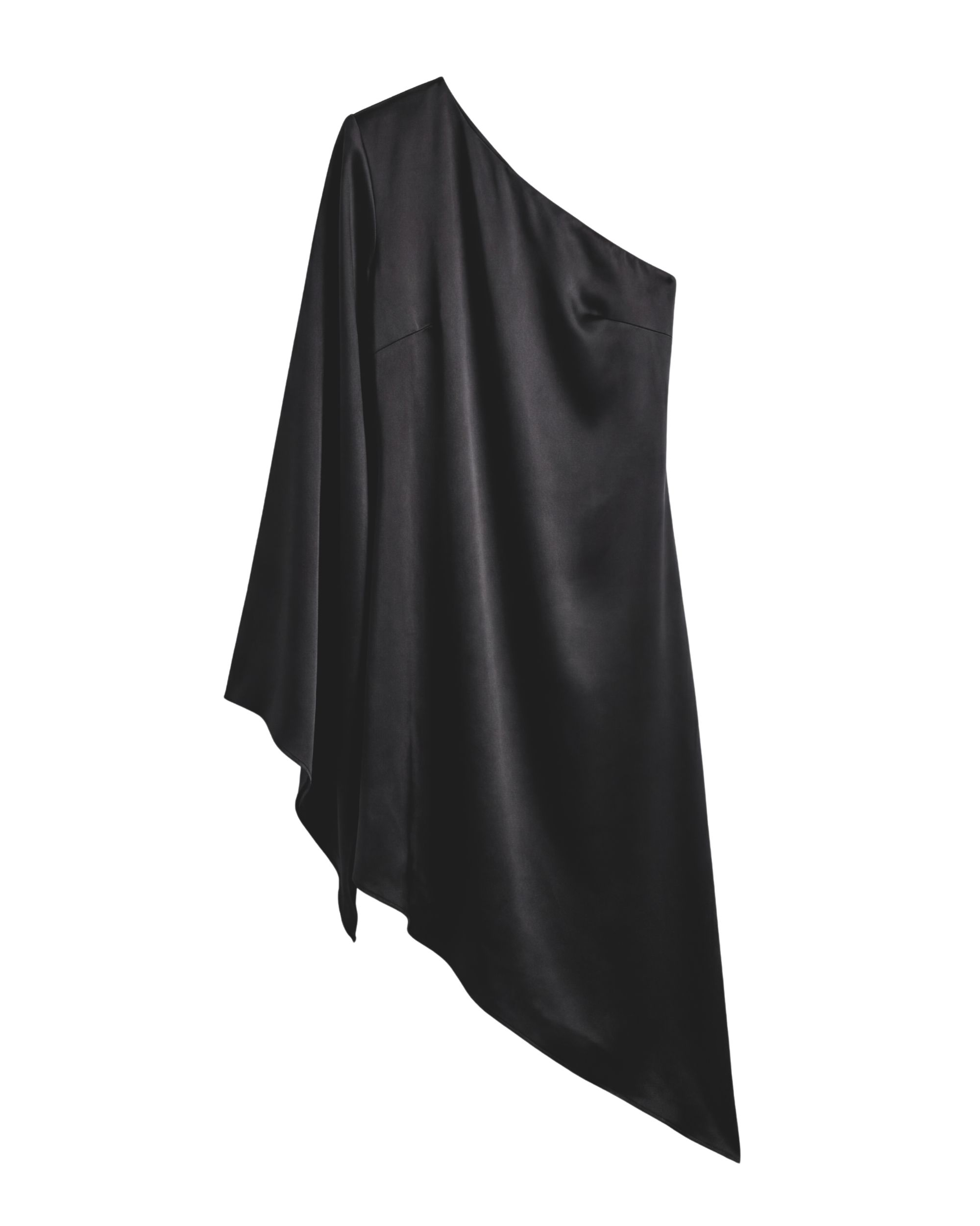 Jedwabny top na jedno ramię Venus - czarny