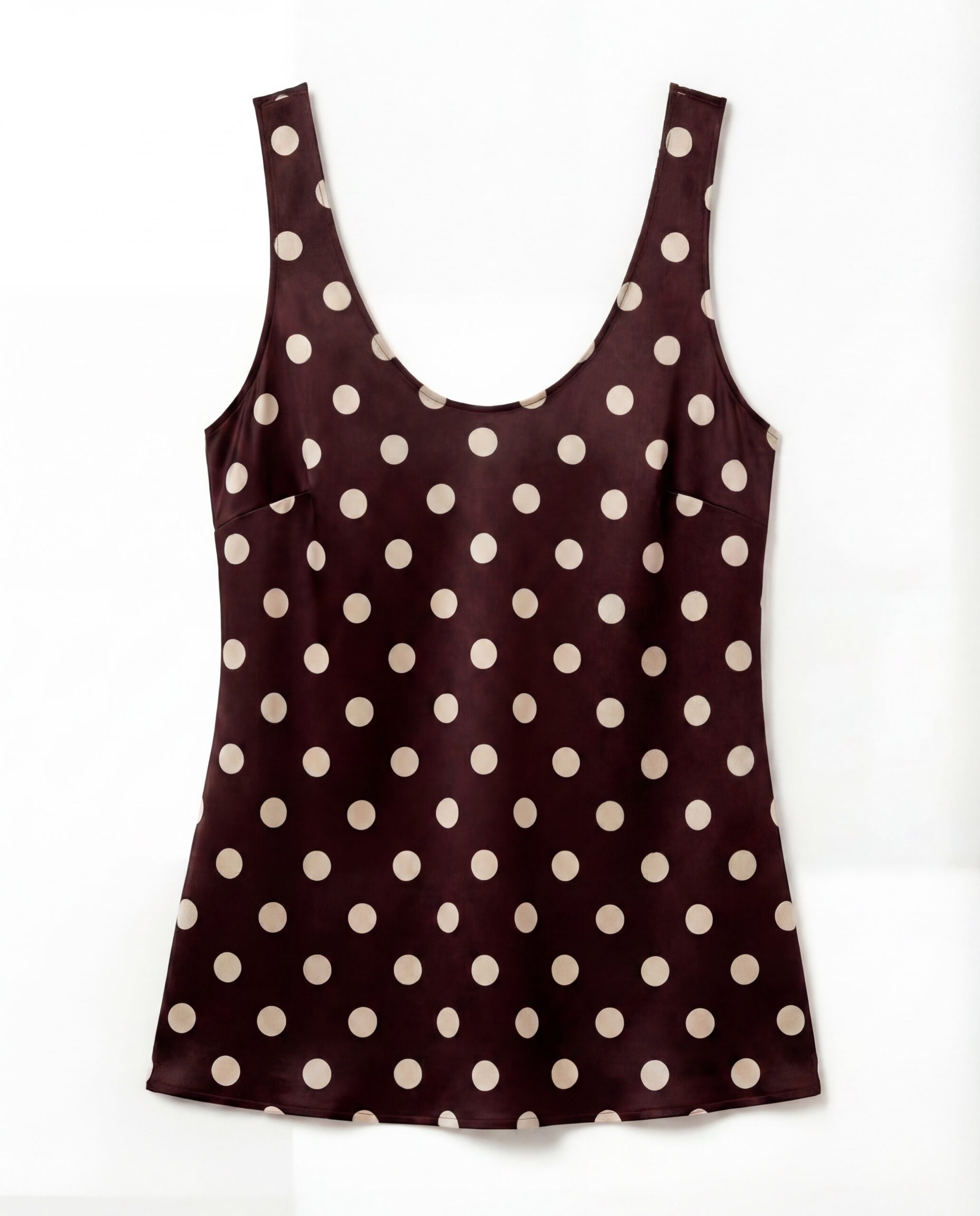 Jedwabny top Diane - chocolate polka dots