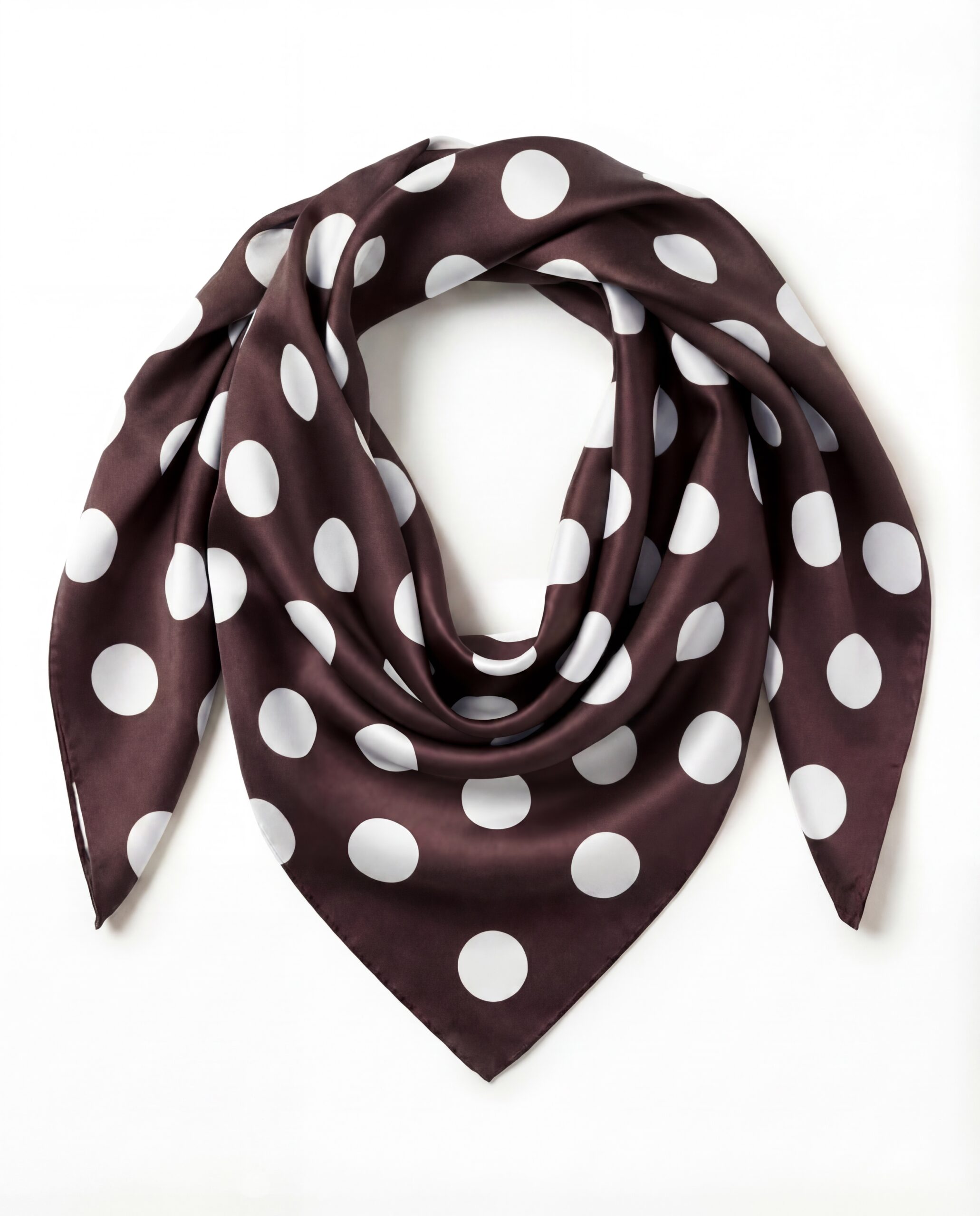 Jedwabna apaszka - chocolate polka dots