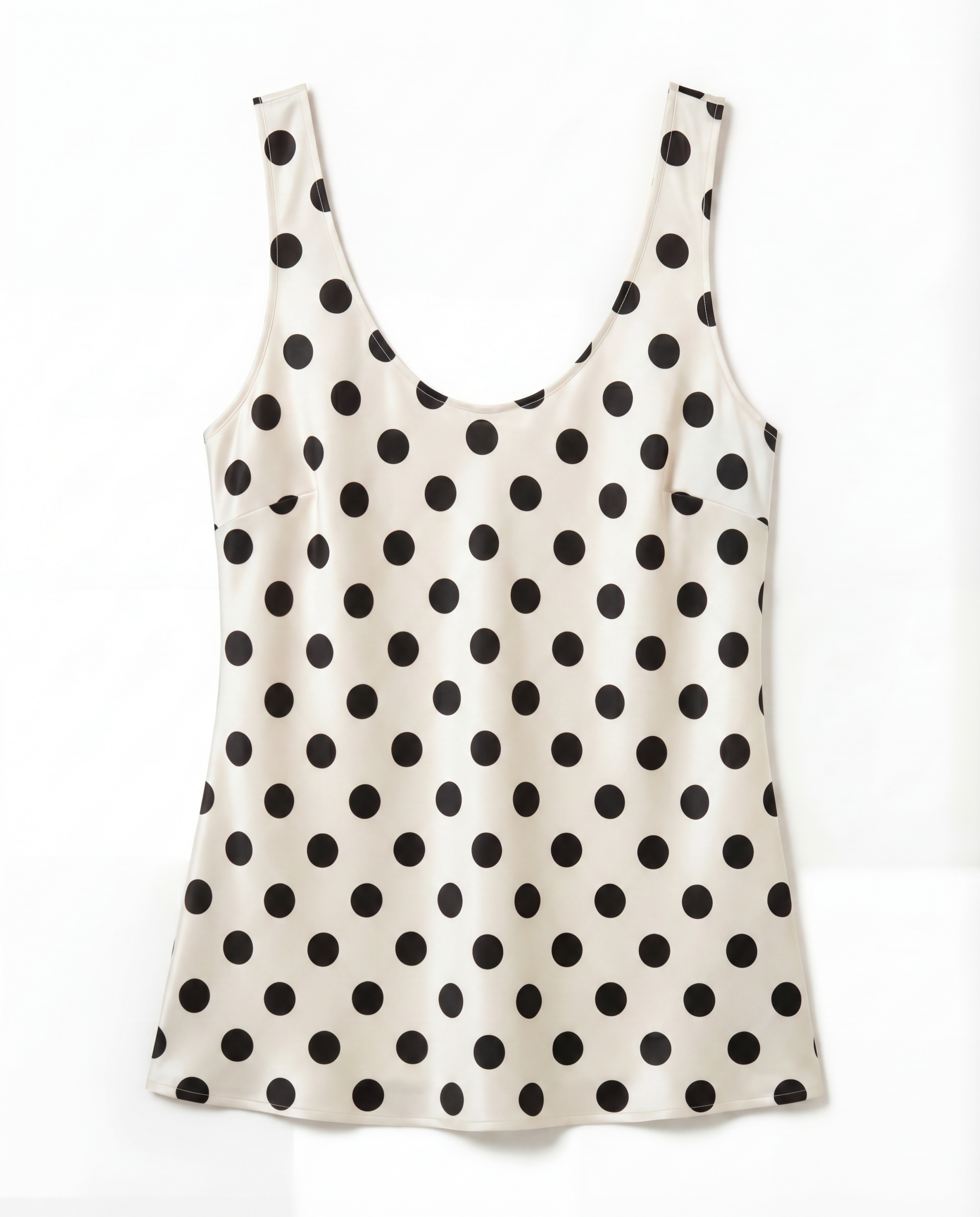 Jedwabny top Diane - ecru polka dots