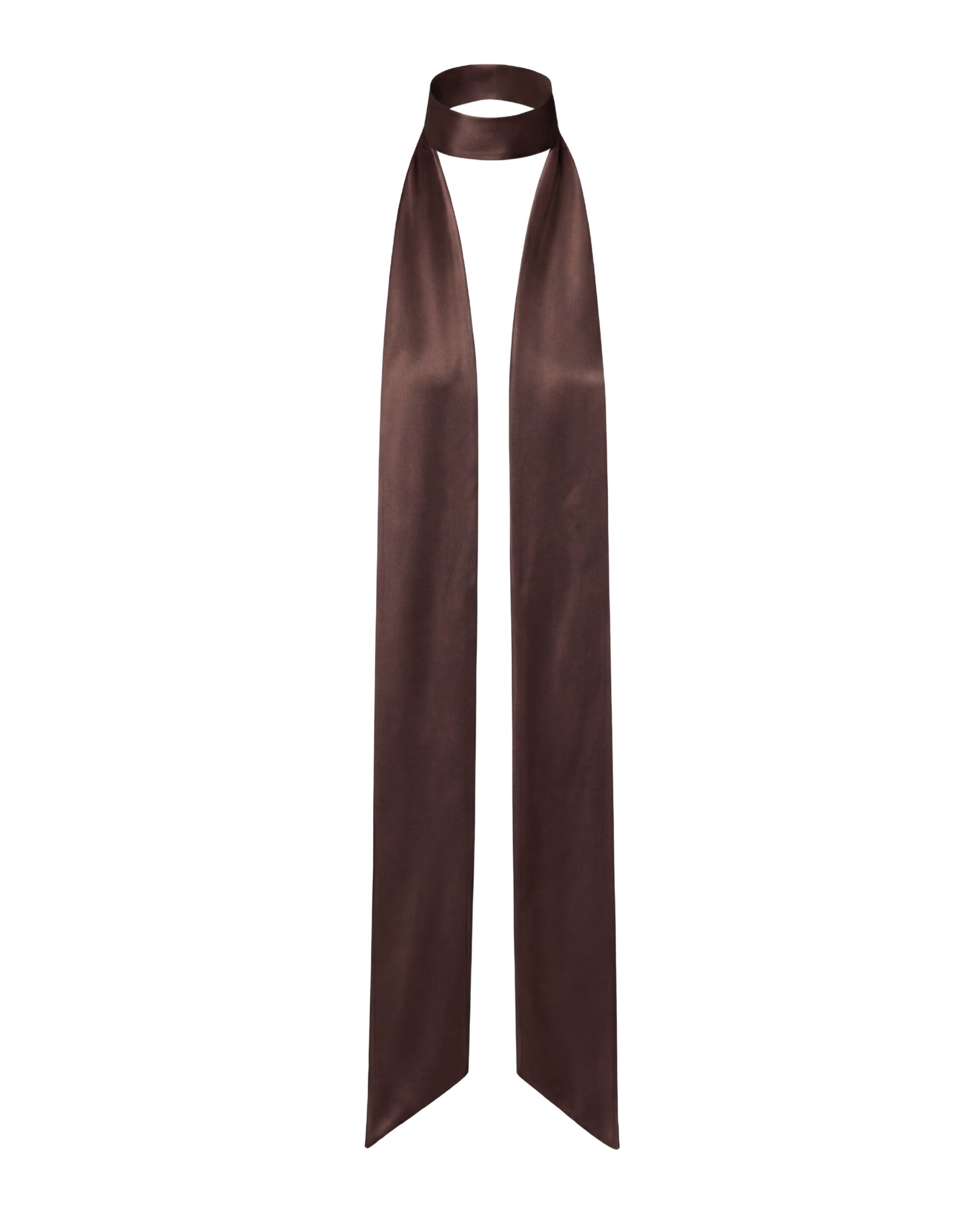 Długa, jedwabna szarfa - chocolate